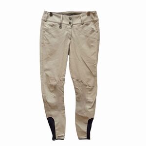 Pikeur Knee Patch Riding Breeches Pants Horse Stretch EU 36 US 24 Tan Equestrian
